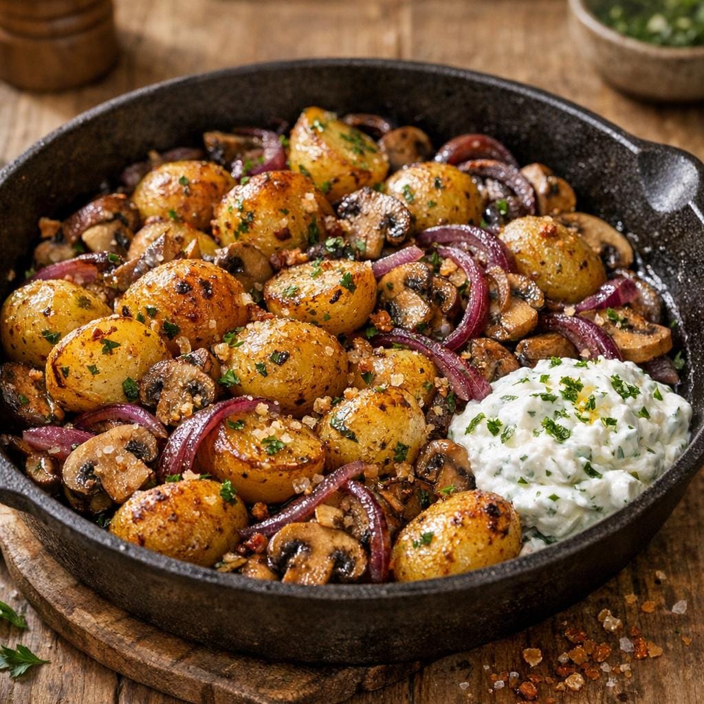 Poêlée de pommes de terre grenailles au Sel fumé des Vikings avec Sel fumé des Vikings