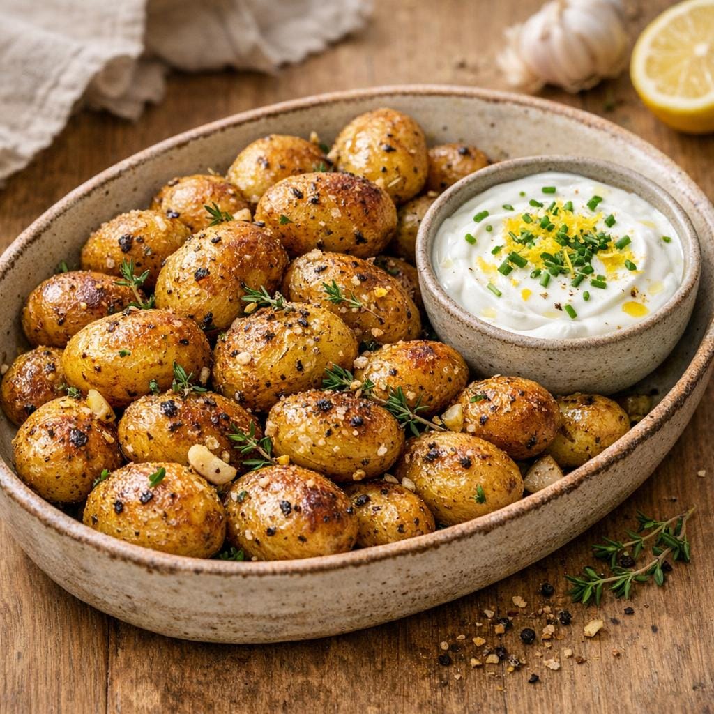 Pommes de terre grenaille rôties au poivre citron avec Mélange de poivres au citron