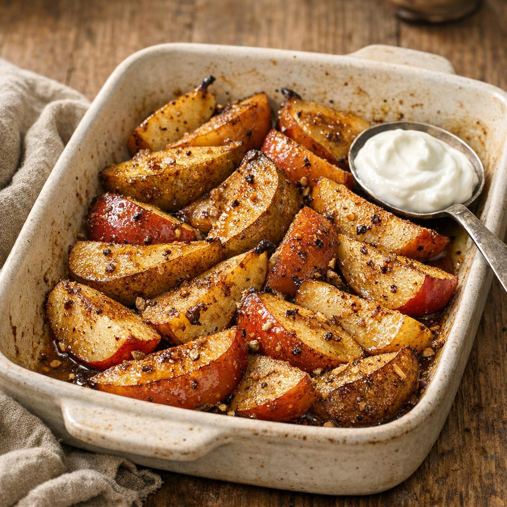 pommes et poires rôties
