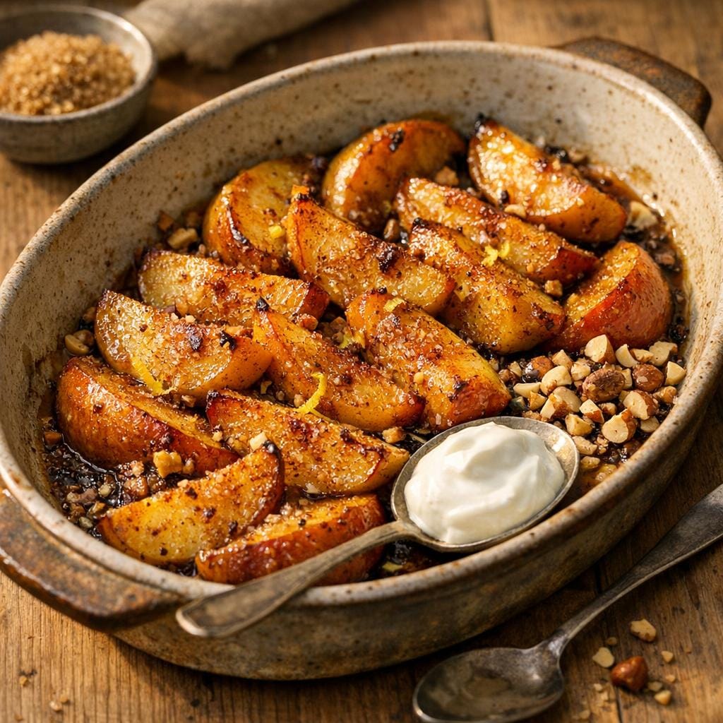 pommes rôties au sucre