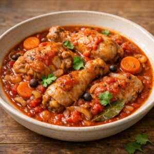 Poulet mijoté au piment