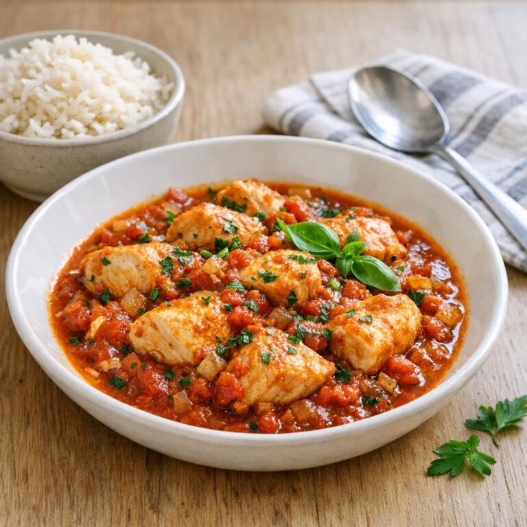 Poulet mijoté tomates