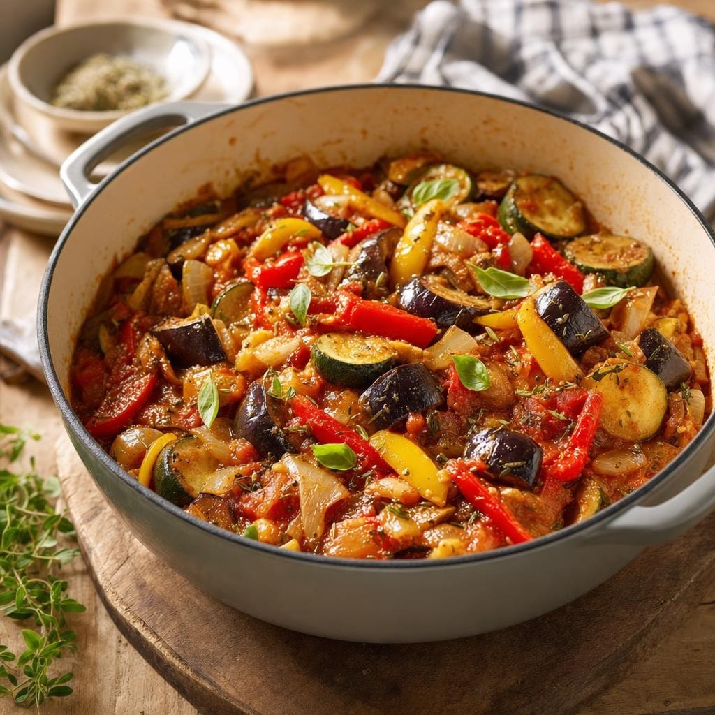 Ratatouille fondante aux Herbes & Arômes Méditerranéens avec Ratatouille Tradition – Herbes & Arômes Méditerranéens