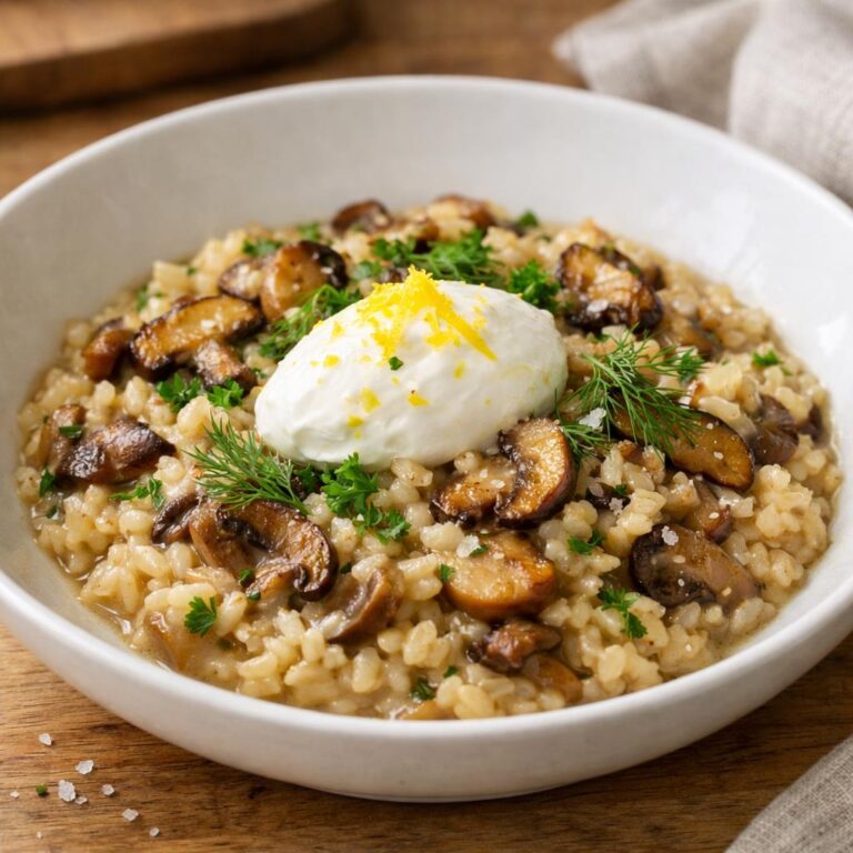 Risotto champignons aneth