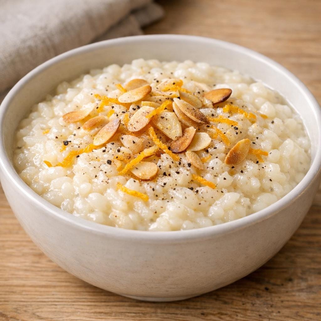 Riz au lait tonka, vanille, orange et amandes avec Fèves Tonka Entières BRESIL