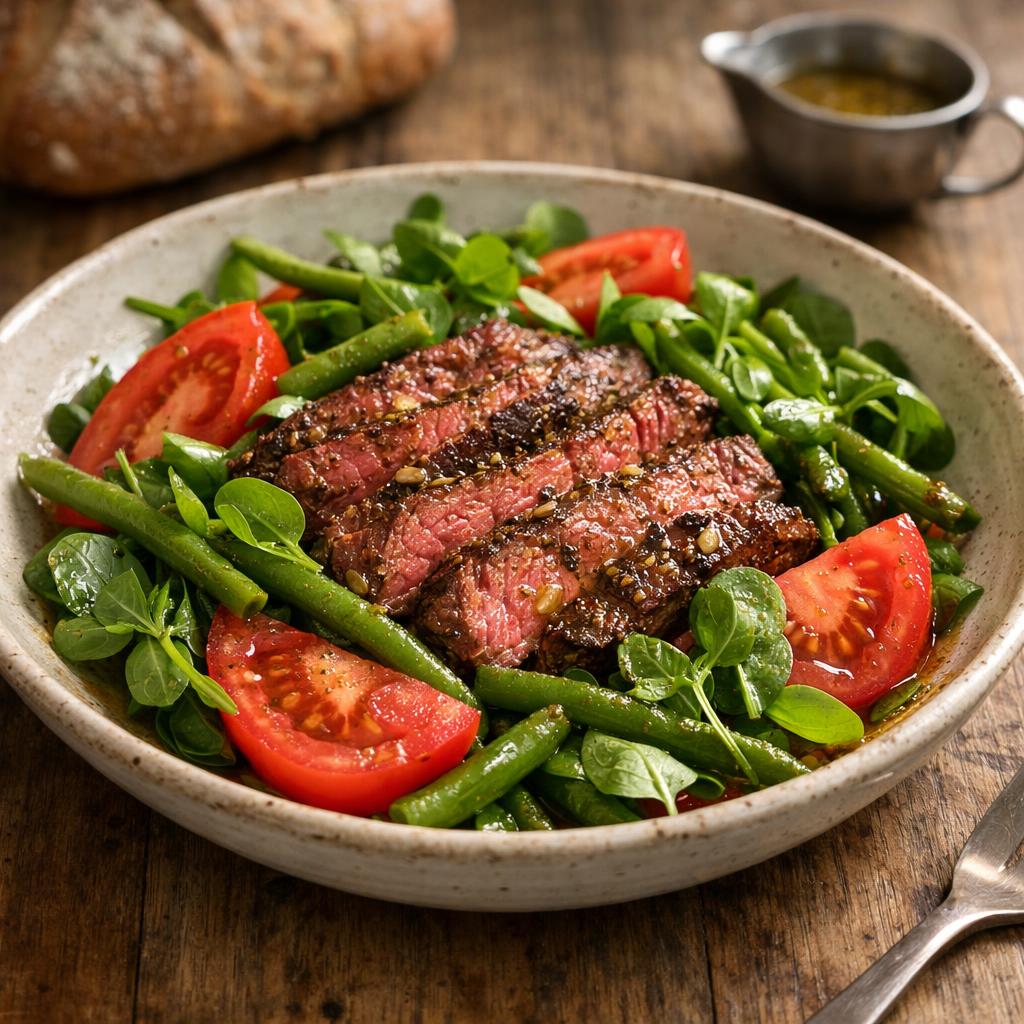 salade tiède bavette grillée