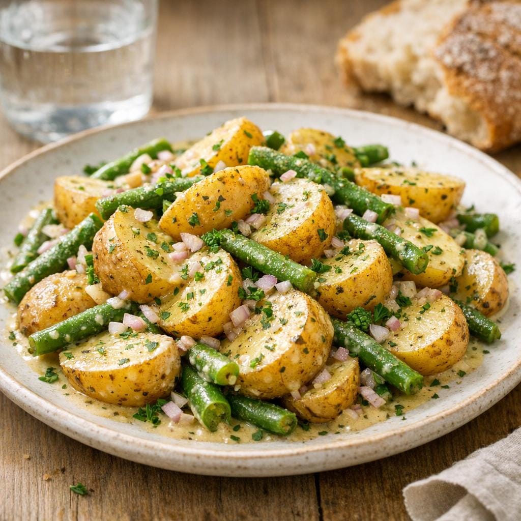 Salade tiède de pommes de terre, haricots verts & estragon avec Estragon séché