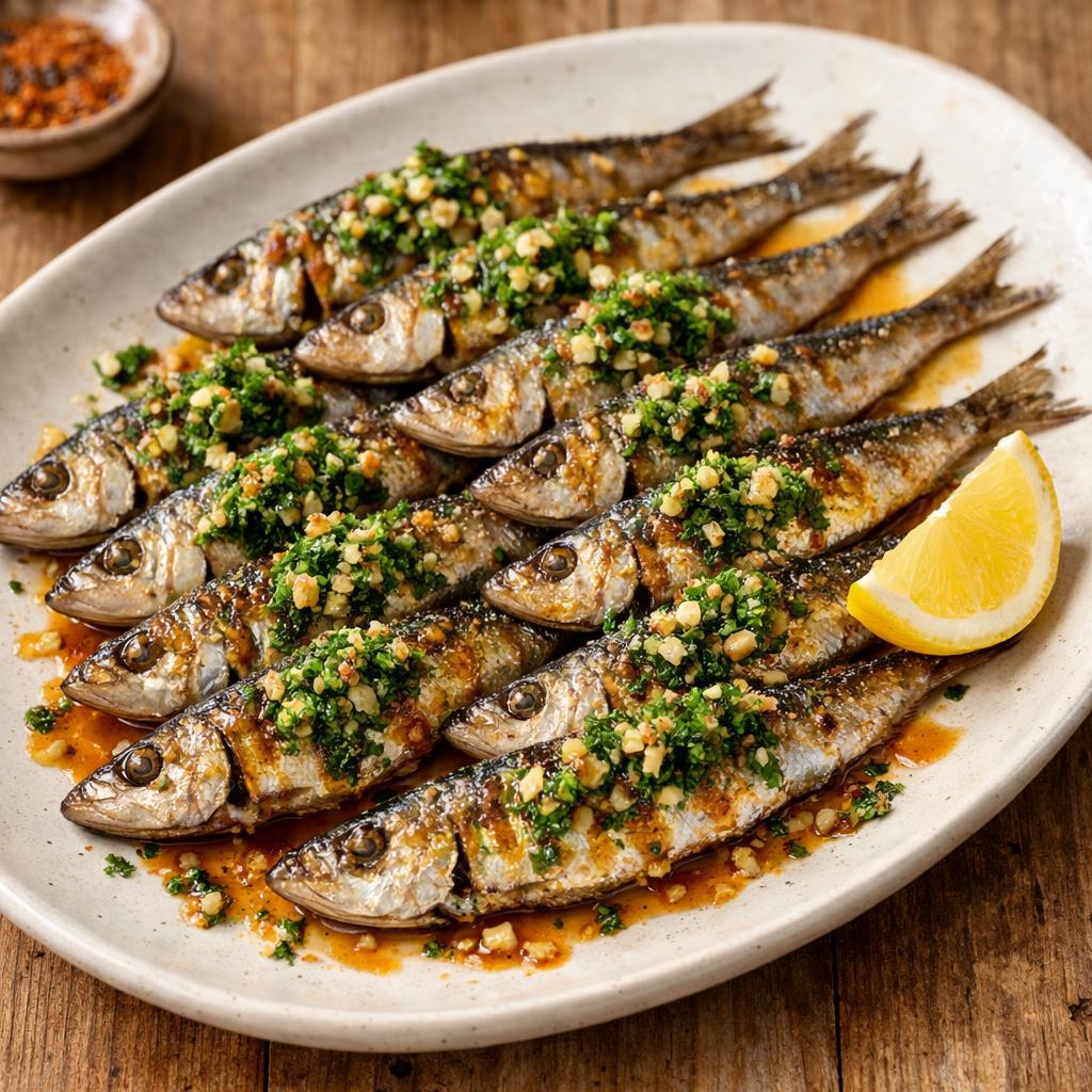 Sardines grillées gremolata