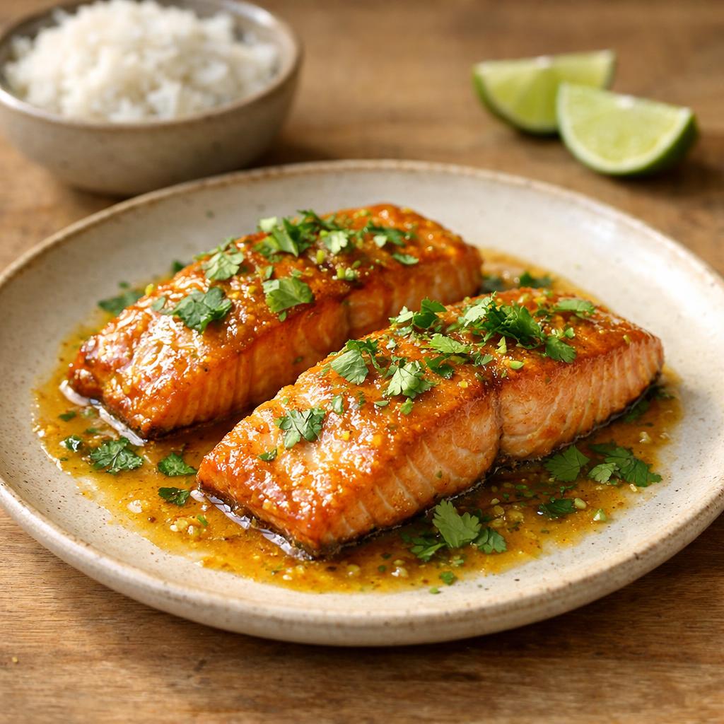 saumon laqué au curry