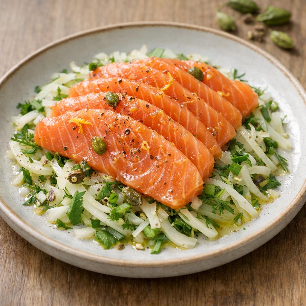 Saumon mariné cardamome
