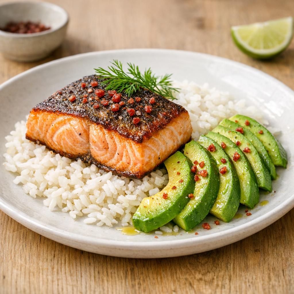 Saumon poêlé avocat