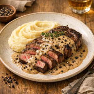 Steak au poivre noir