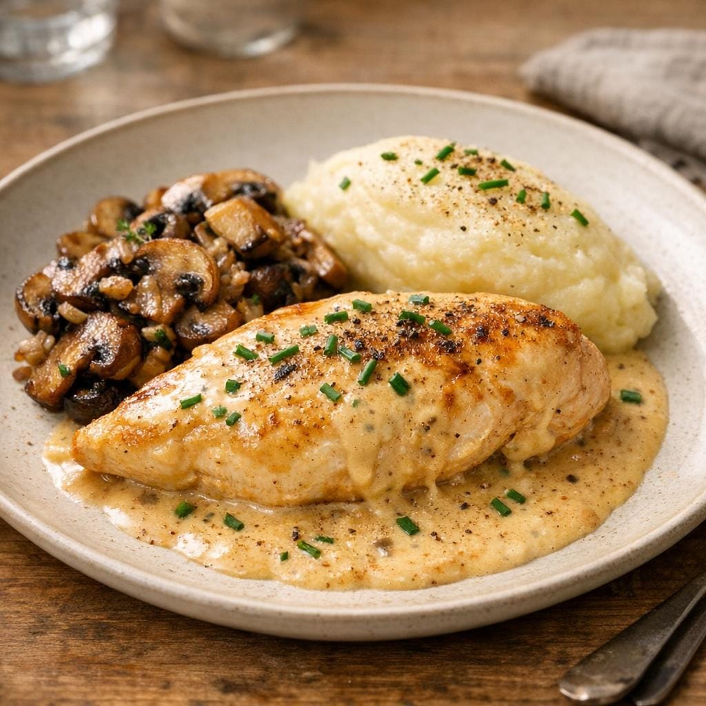 Suprême de volaille à la tonka, sauce crème et purée avec Fèves Tonka Entières BRESIL