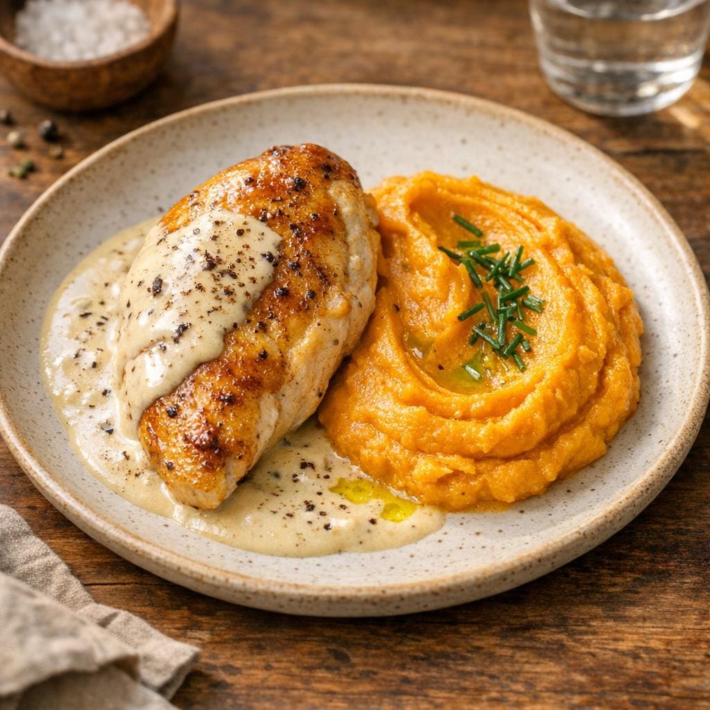 Suprême de volaille tonka et purée de patate douce avec Fèves Tonka Entières BRESIL BIO