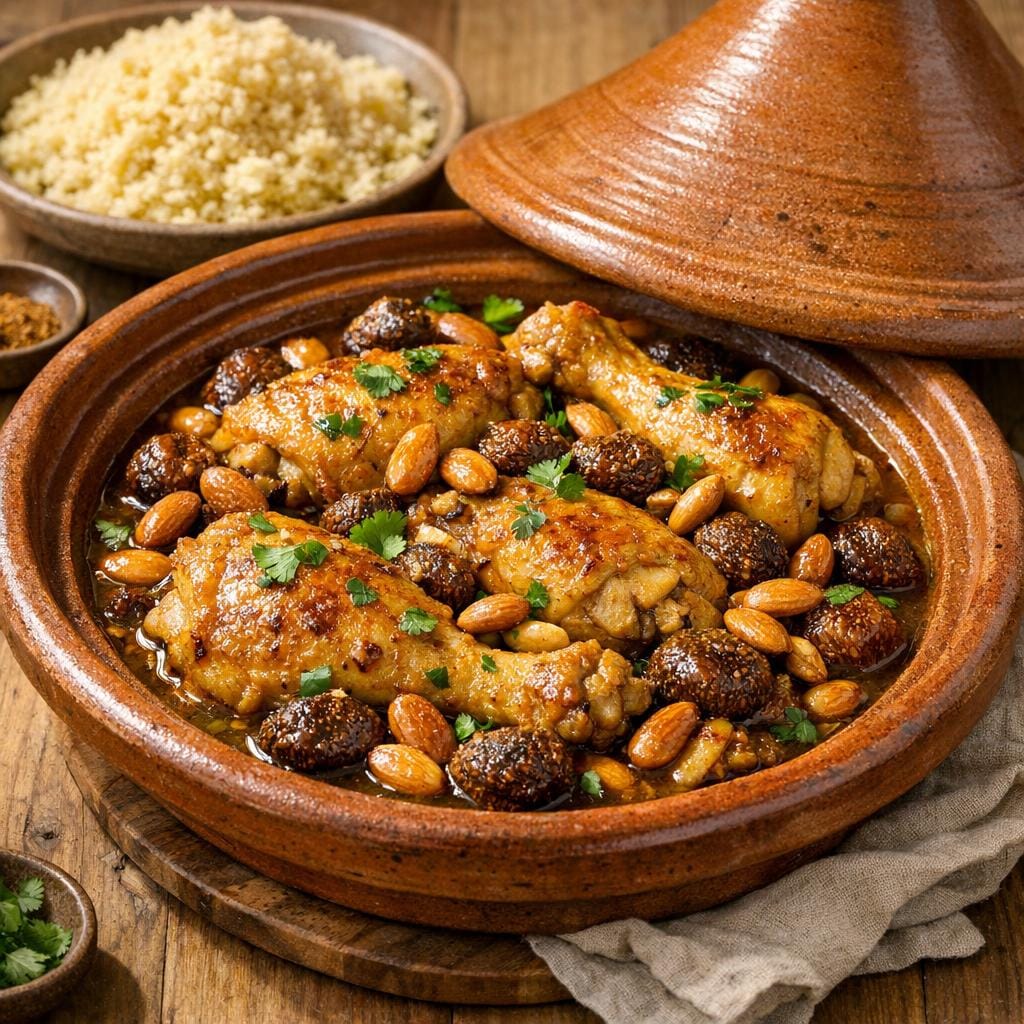 Tajine de poulet aux mini figues séchées et amandes avec Mini Figues Séchées
