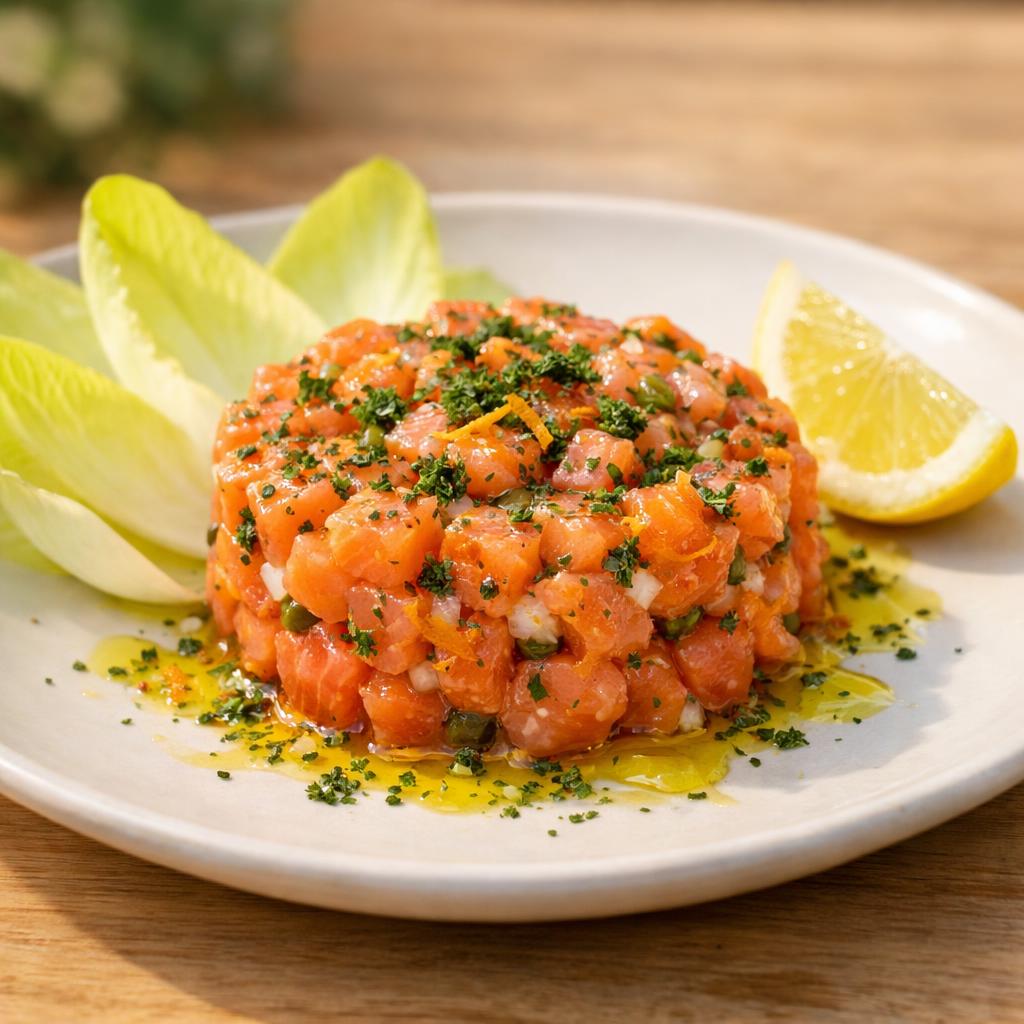 Tartare de saumon au persil