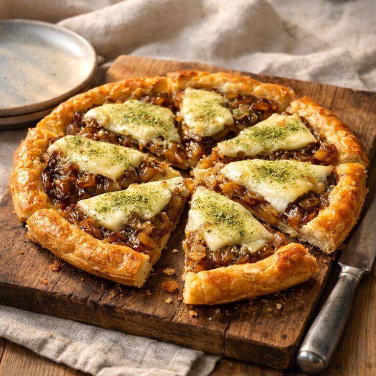 Tarte fine oignons confits