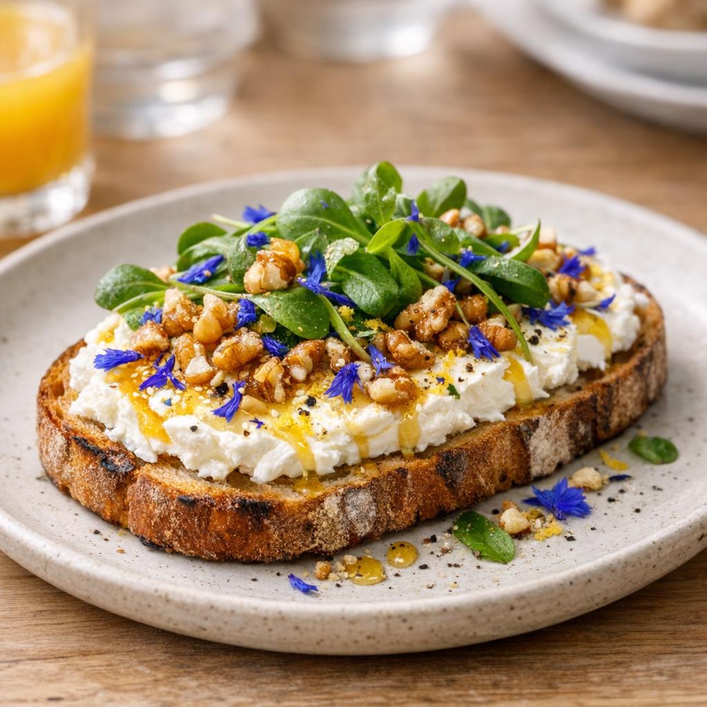 Tartine chèvre bleuet