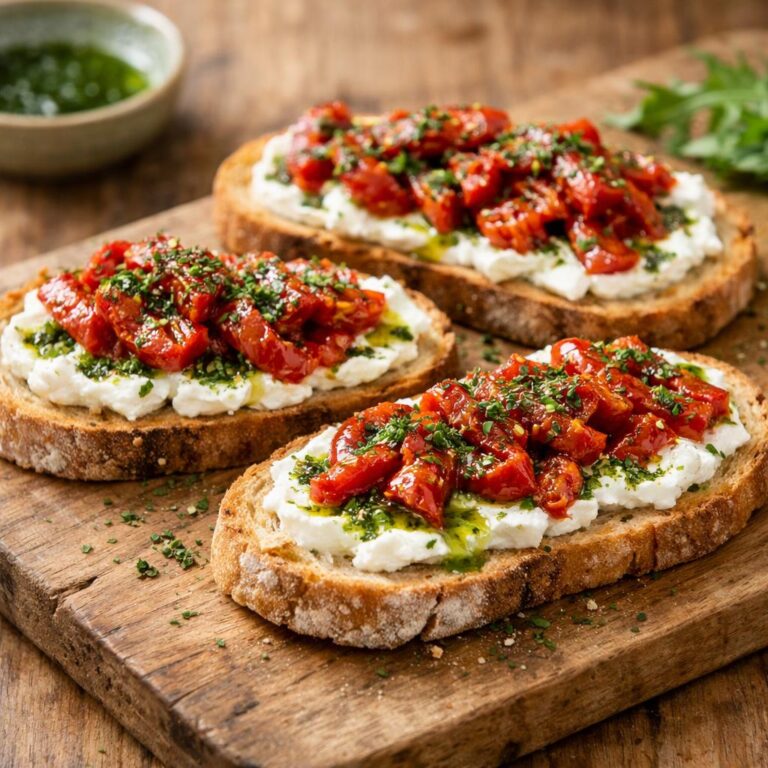Tartines chèvre tomate persil