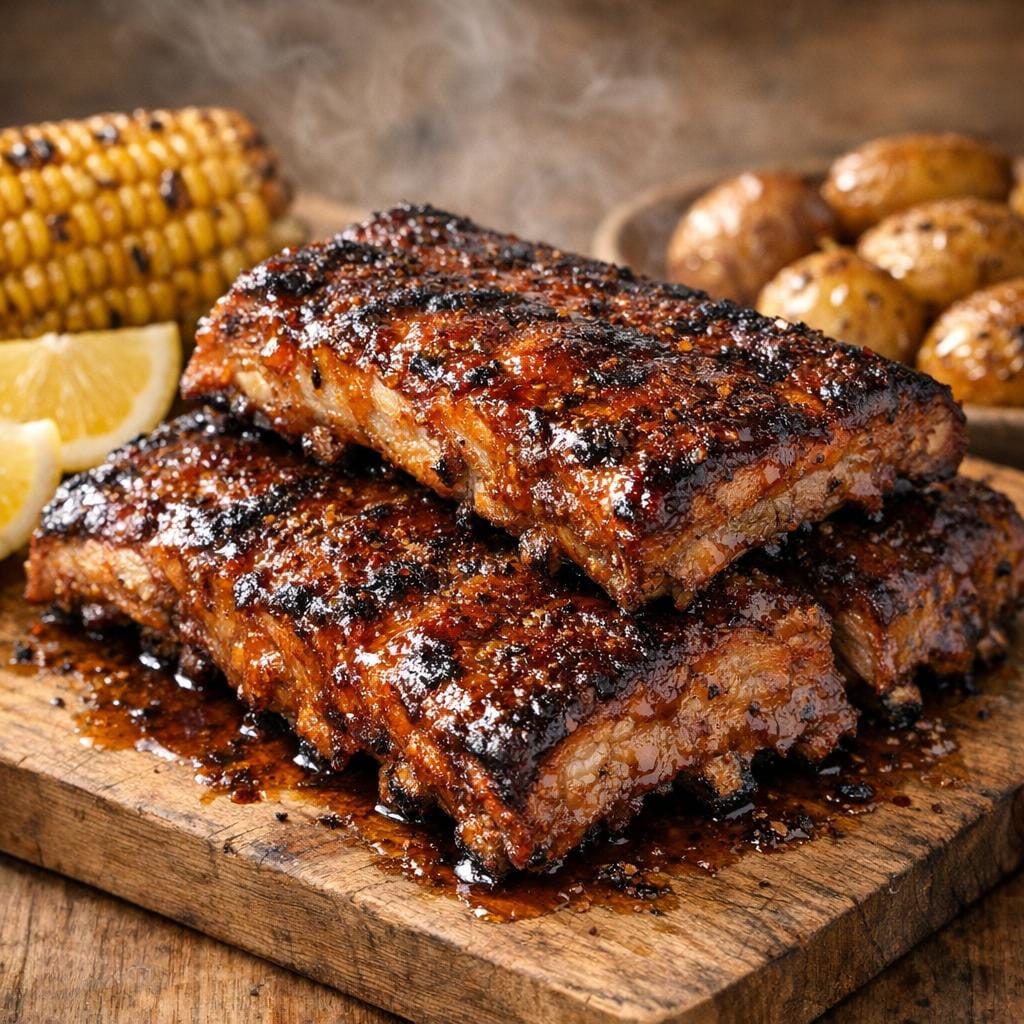 Travers de porc au RUB American Ribs, cuisson lente et grill avec RUB American Ribs