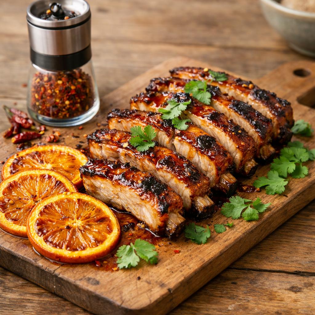 Travers de porc pimentés
