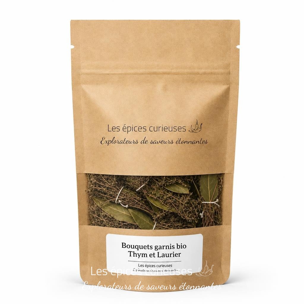 Bouquets garnis bio Thym et Laurier - Packaging - Les Épices Curieuses