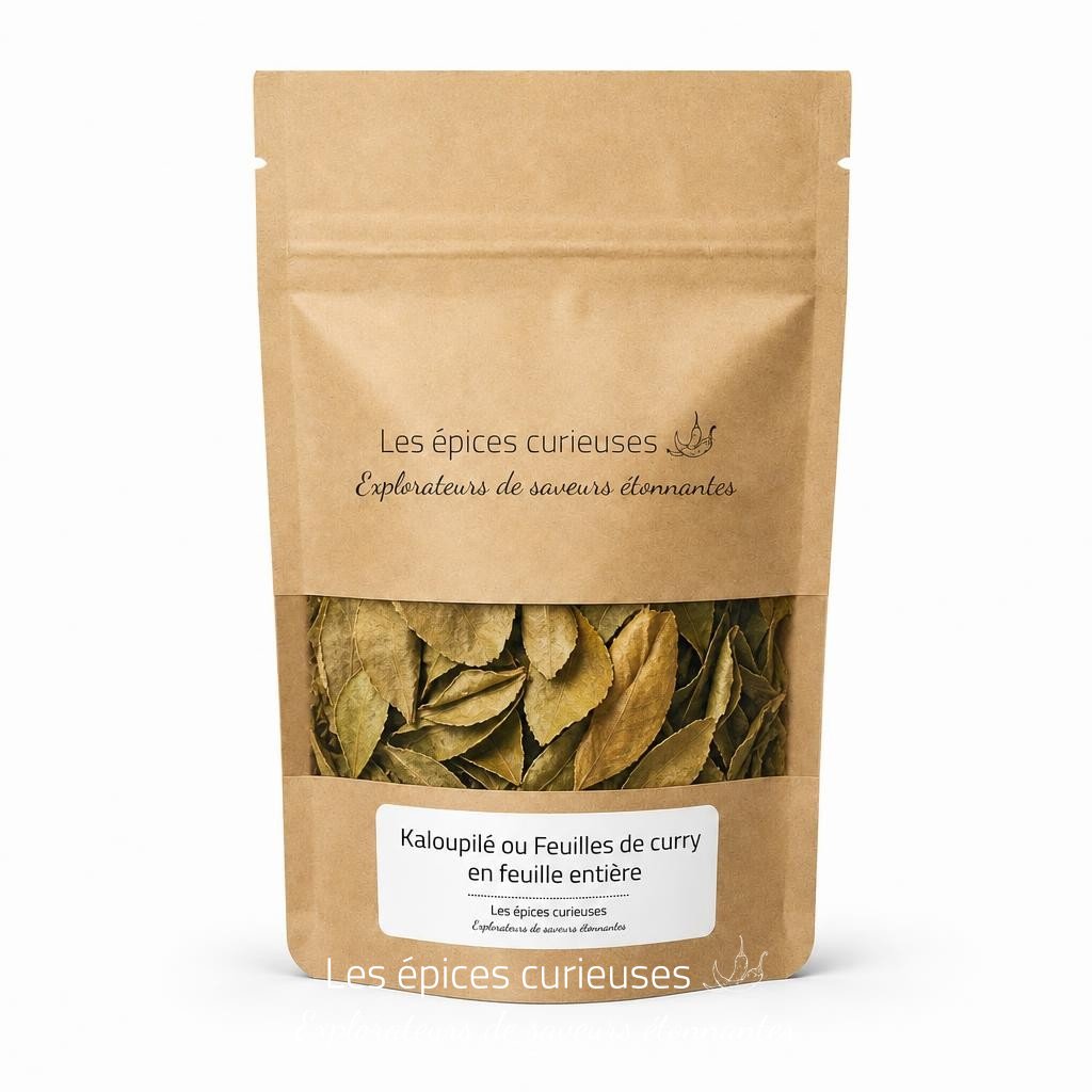 Kaloupilé ou Feuilles de curry en feuille entière - Packaging - Les Épices Curieuses