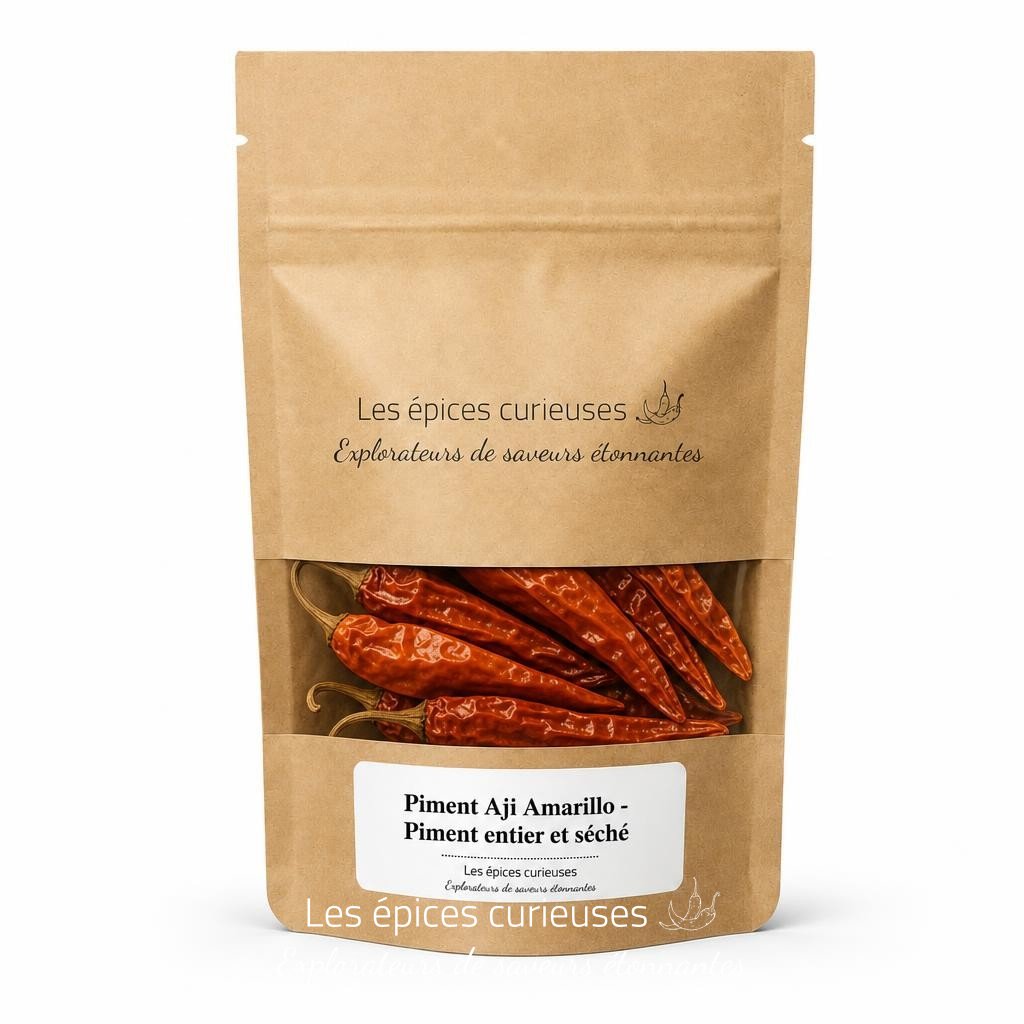 Piment Aji Amarillo - Piment entier et séché - Packaging - Les Épices Curieuses