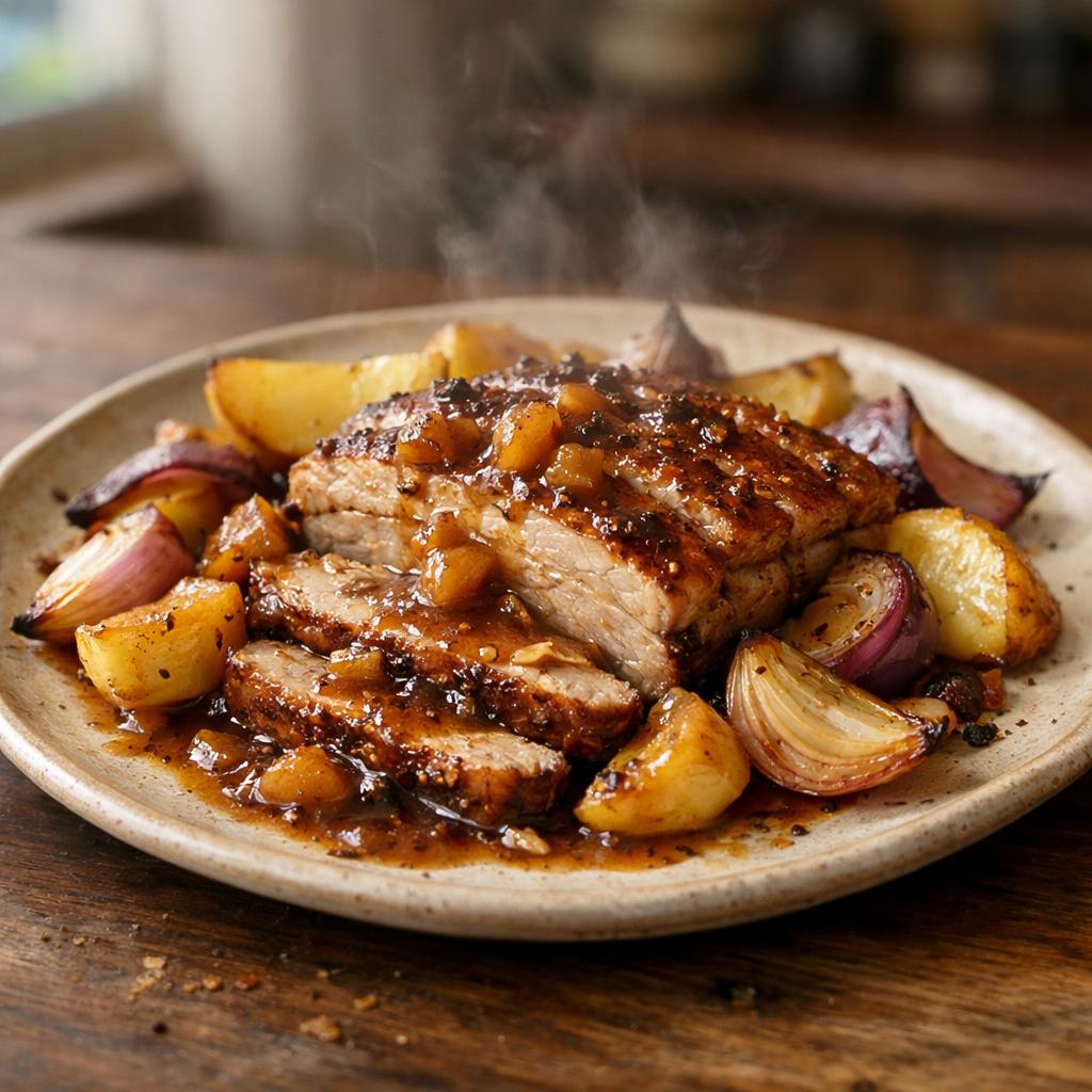 poitrine de porc confite