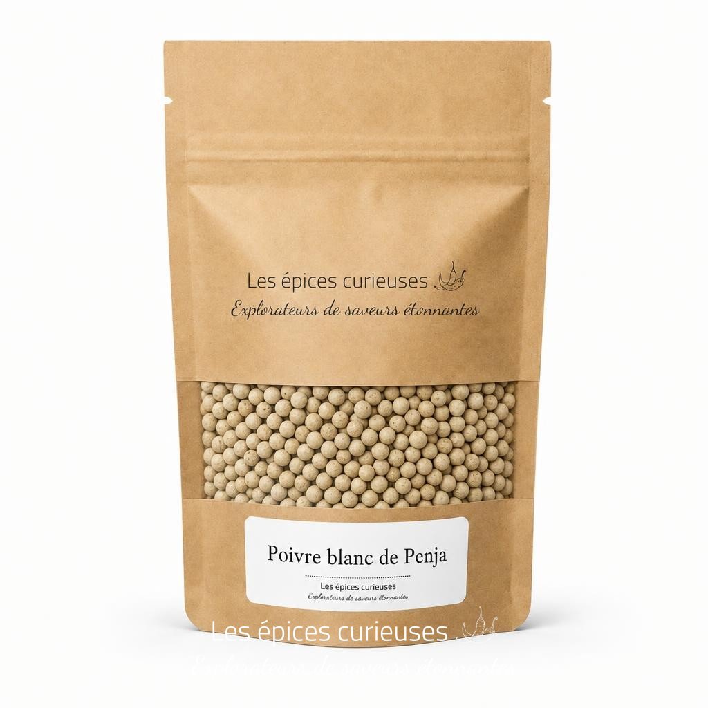 Poivre blanc de Penja - Packaging - Les Épices Curieuses