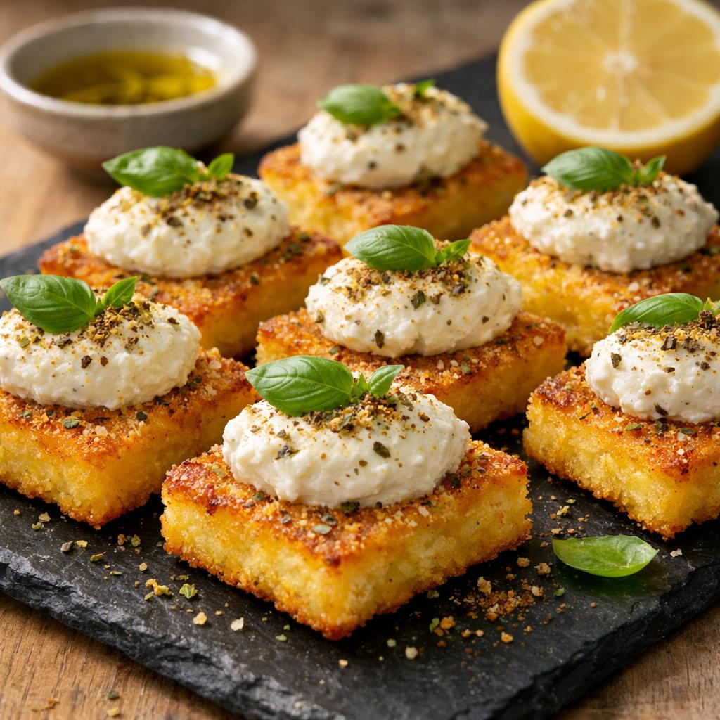 Polenta croustillante ricotta