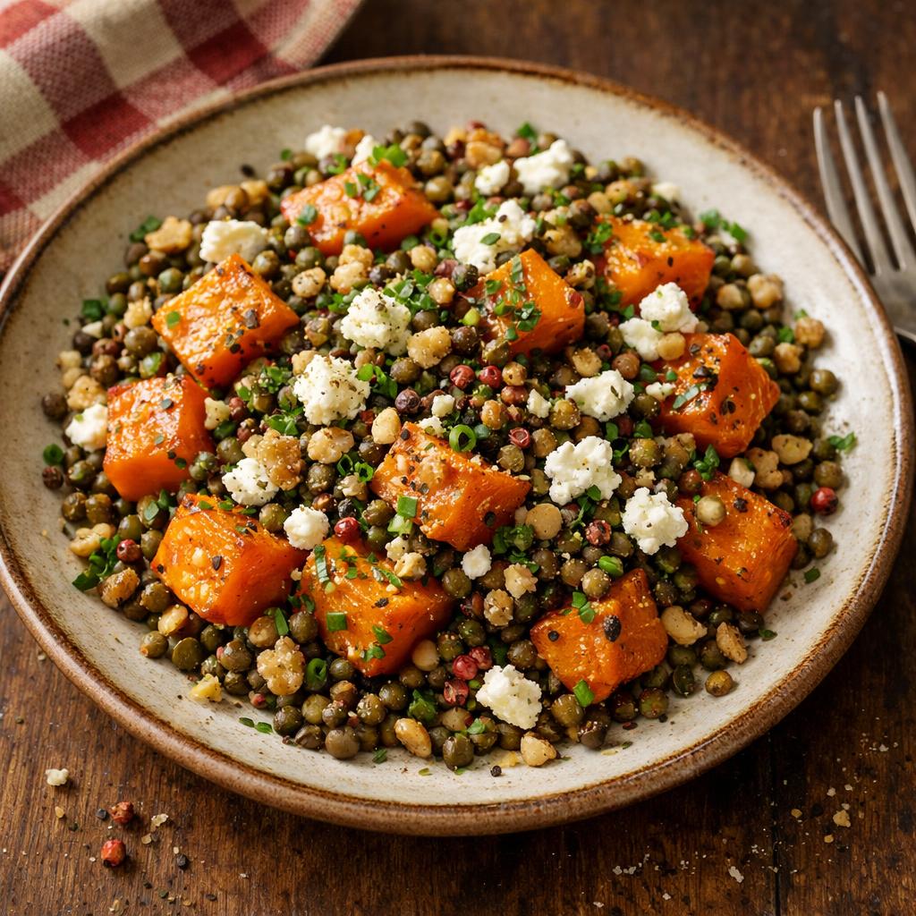 Salade lentilles potimarron