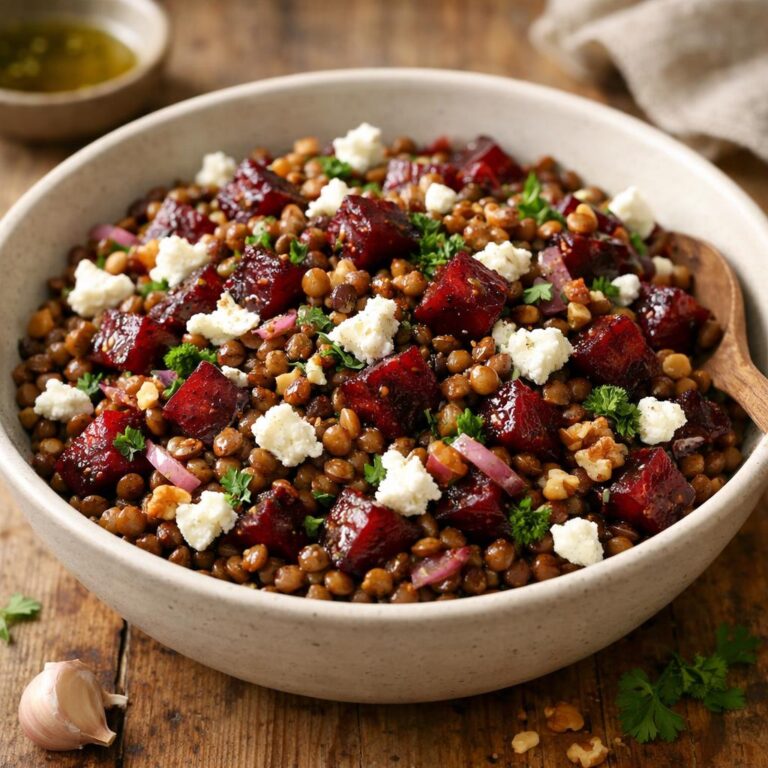 Salade tiède de lentilles