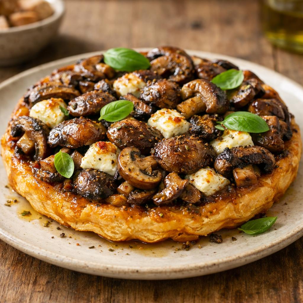 Tatin champignons chèvre