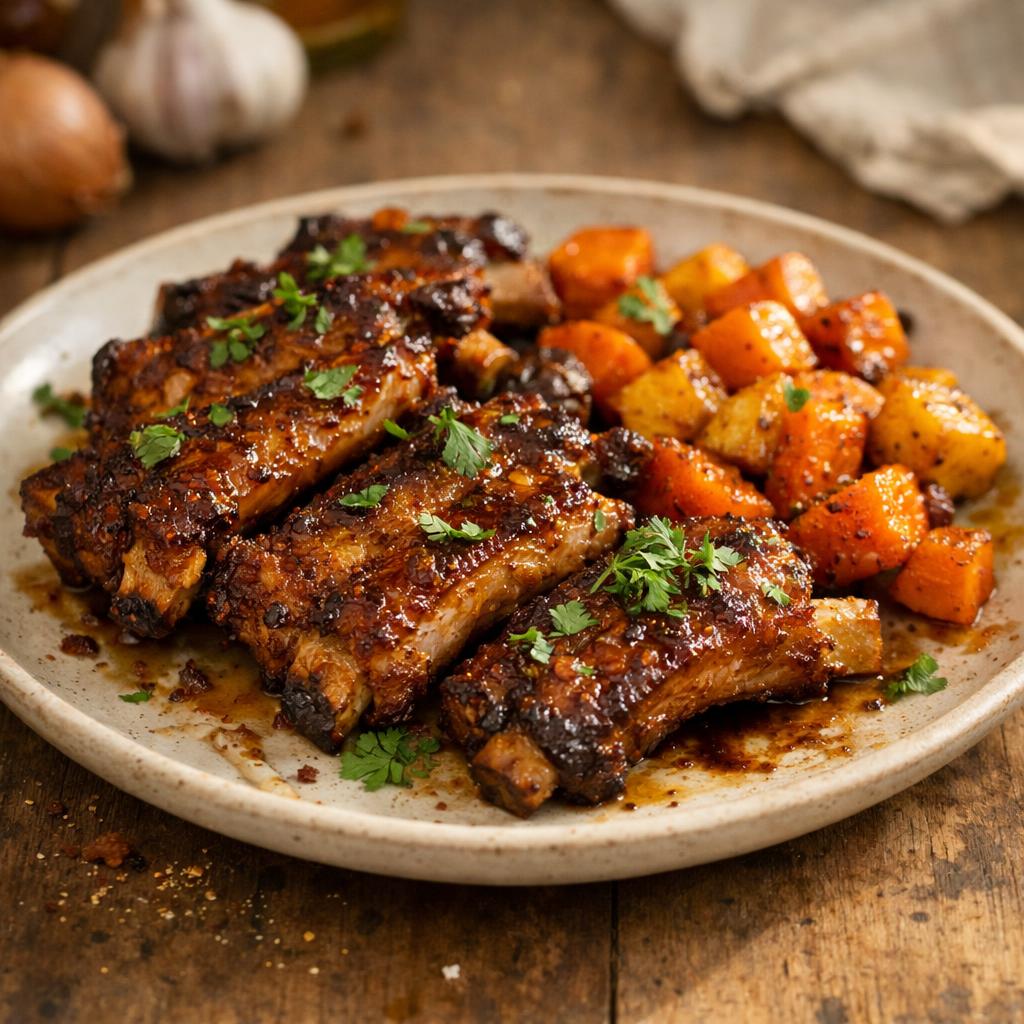 Travers de porc caramélisés