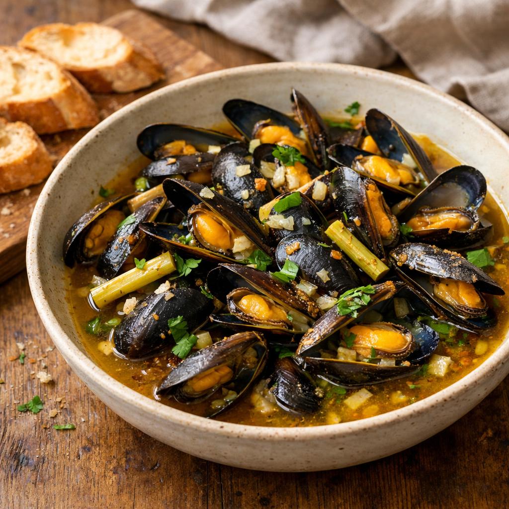 Moules citronnelle wok