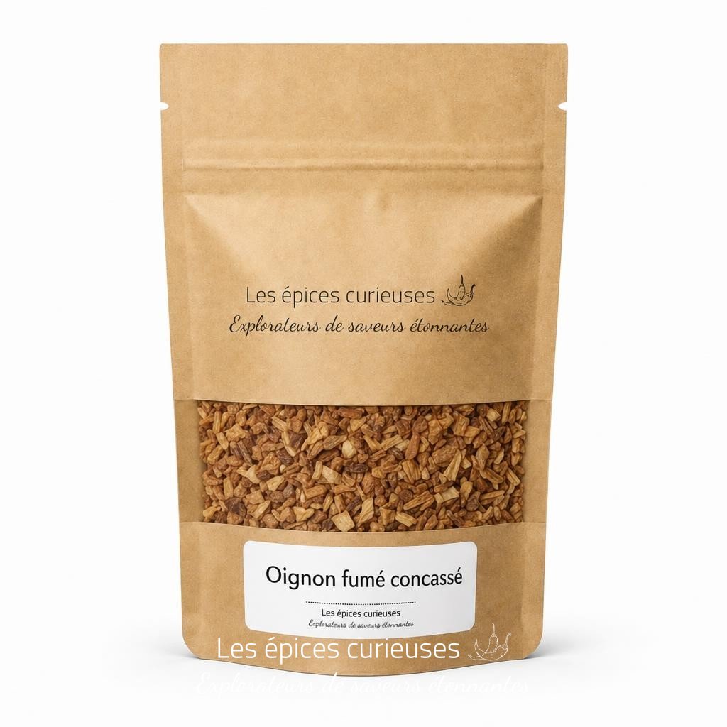 Oignon fumé concassé - Packaging - Les Épices Curieuses