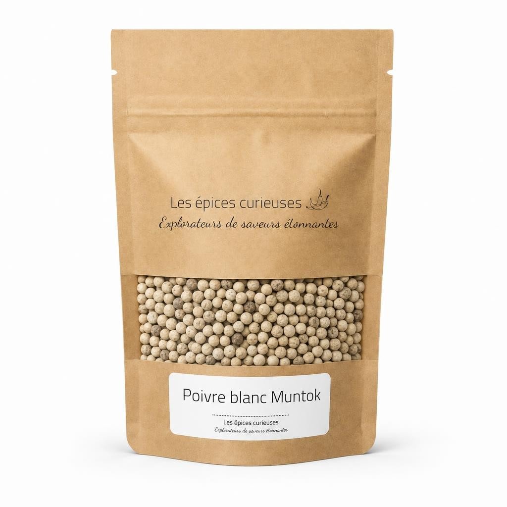 Poivre blanc Muntok - Packaging - Les Épices Curieuses