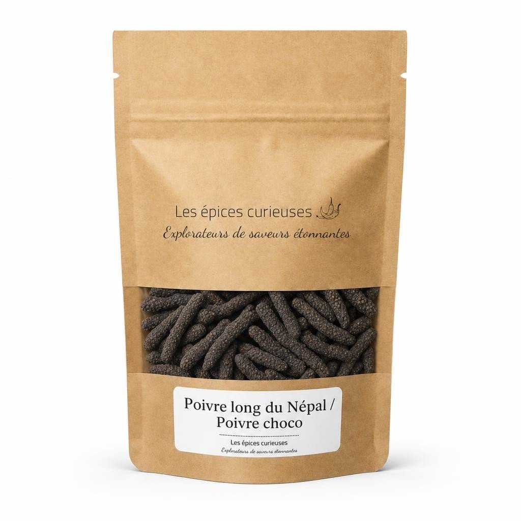 Poivre long du Népal / Poivre choco - Packaging - Les Épices Curieuses