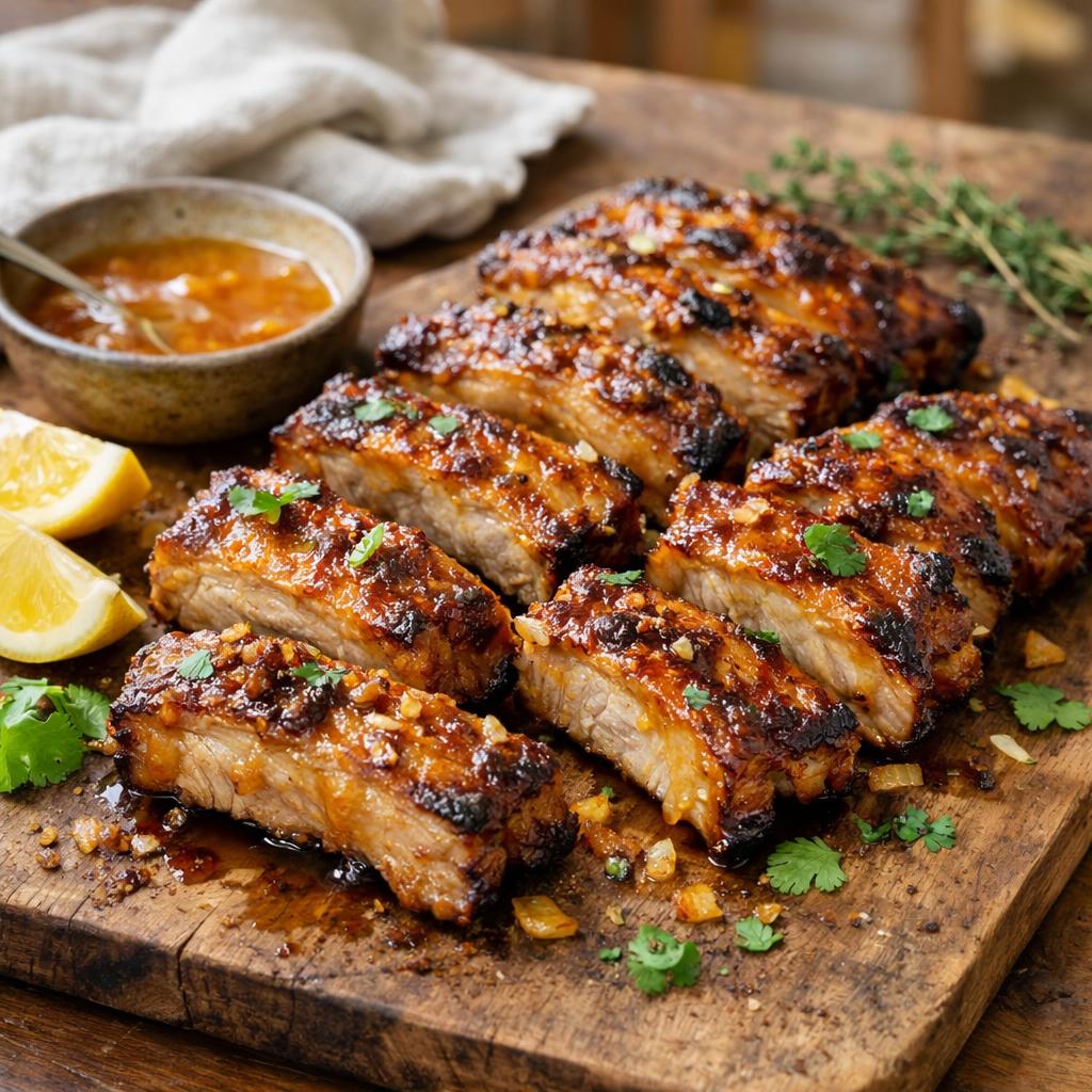 Travers de porc caramélisés
